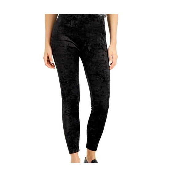 INC Womens Black Textured Pull-on Style Elastic Waist High Waist Leggings S