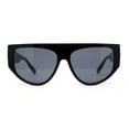 thumbnail image 2 of Womens Flat Top Futurism Triangular Plastic Thick Arm Sunglasses All Black, 2 of 4