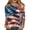 White, variant on Women's 250th Anniversary USA Shirt Patriotic American Flag Print Crew Neck 3/4 Sleeve T-Shirt