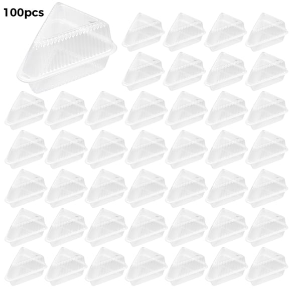 100 Pcs Triangle Food Storage Containers, Clear Plastic Meal Prep Containers with Lids, Long-lasting DB Material for Sandwiches and Cakes, Ideal for Takeout and Catering