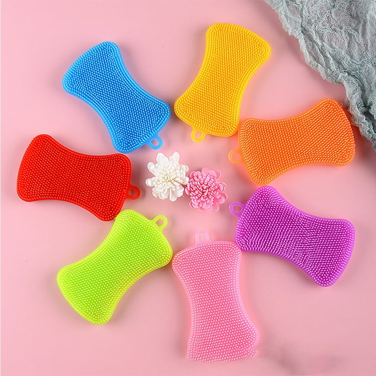 3pcs Silicone Sponge Dish Washing Kitchen Scrubber - Magic Food-Grade Dishes  Multipurpose Better Sponges Non Stick Cleaning Smart Kitchen Gadgets Brush  Accessories 