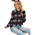 thumbnail image 4 of Inevnen Women's Ugly Christmas Sweaters Snowflake Reindeer Holiday Knit Xmas Sweater Pullover Tops, 4 of 8
