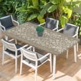 thumbnail image 2 of Japanese Table Cloths for 6 Foot Rectangle Tables, Grey Simple Traditional Flowers Leaves Pattern Patio Waterproof Elastic Fitted Tablecloths, Washable Rectangular Table Cover for Camping, 2 of 8