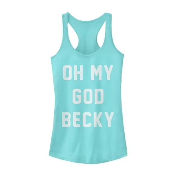 Junior's CHIN UP OMG Becky  Racerback Tank Top Cancun Medium