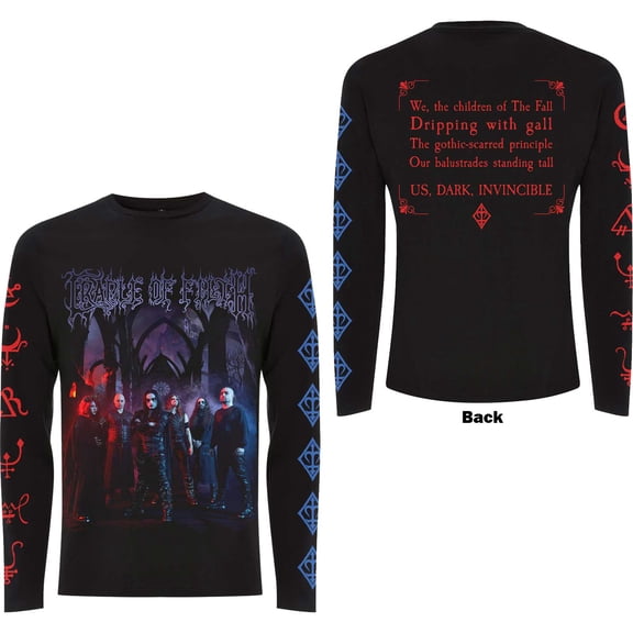 Cradle Of Filth T Shirt Existence Band Logo new Official Mens Black Long Sleeve