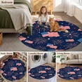 thumbnail image 5 of 4th of July Round Area Rug 4Ft Washable Circle Rugs for Bedroom Dining Room, Independent Day American Flag Stars Red Blue Non-Slip Carpet Floor Mats Indoor Outdoor Carpet Runner Aesthetic Home Decor, 5 of 8