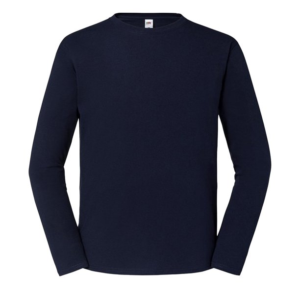 Fruit of the Loom - Camiseta Iconic 195 Premium de Algodón Ringspun de Manga Larga para Hombre (Marino Intenso)