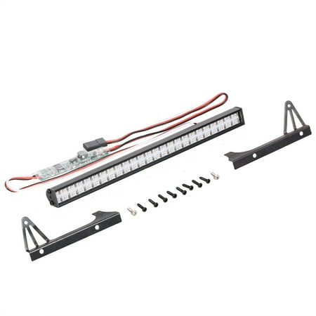 

ZPAQI Model Roof LED Light Bar Remote Control Car Toys Spare LED Bar with Line Wire Metal L-Bracket for 1/10 Crawler Off-Road