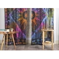 thumbnail image 3 of Indian Burning Sun Hippie Mandala Window Curtains - Gypsy Tye Dye Bohemian Sun Moon Beautiful Drapery Bedroom Living Room Balcony Valance Panels Purple, 3 of 6