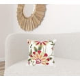 thumbnail image 2 of 18"x18" Green and White 100% Cotton Floral Zippered Pillow, 2 of 3