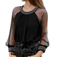 thumbnail image 2 of WAYUTE T Shirts For Women Festives Black Elegant Sexy New Year'S Eve Outfit Sequins Blouse Top Casual Comfort Soft Party Holiday Streetwear, 2 of 5