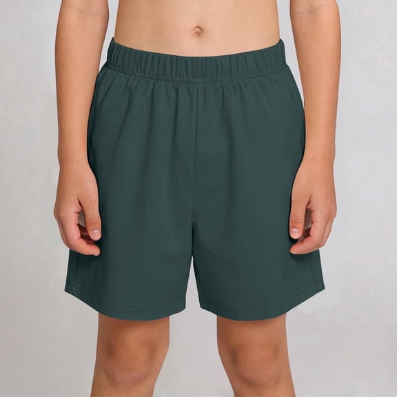 Juslio Boys Shorts Kids Casual Elastic Waist Cotton ShortsBreathable Solid Shorts Sizes 4-5