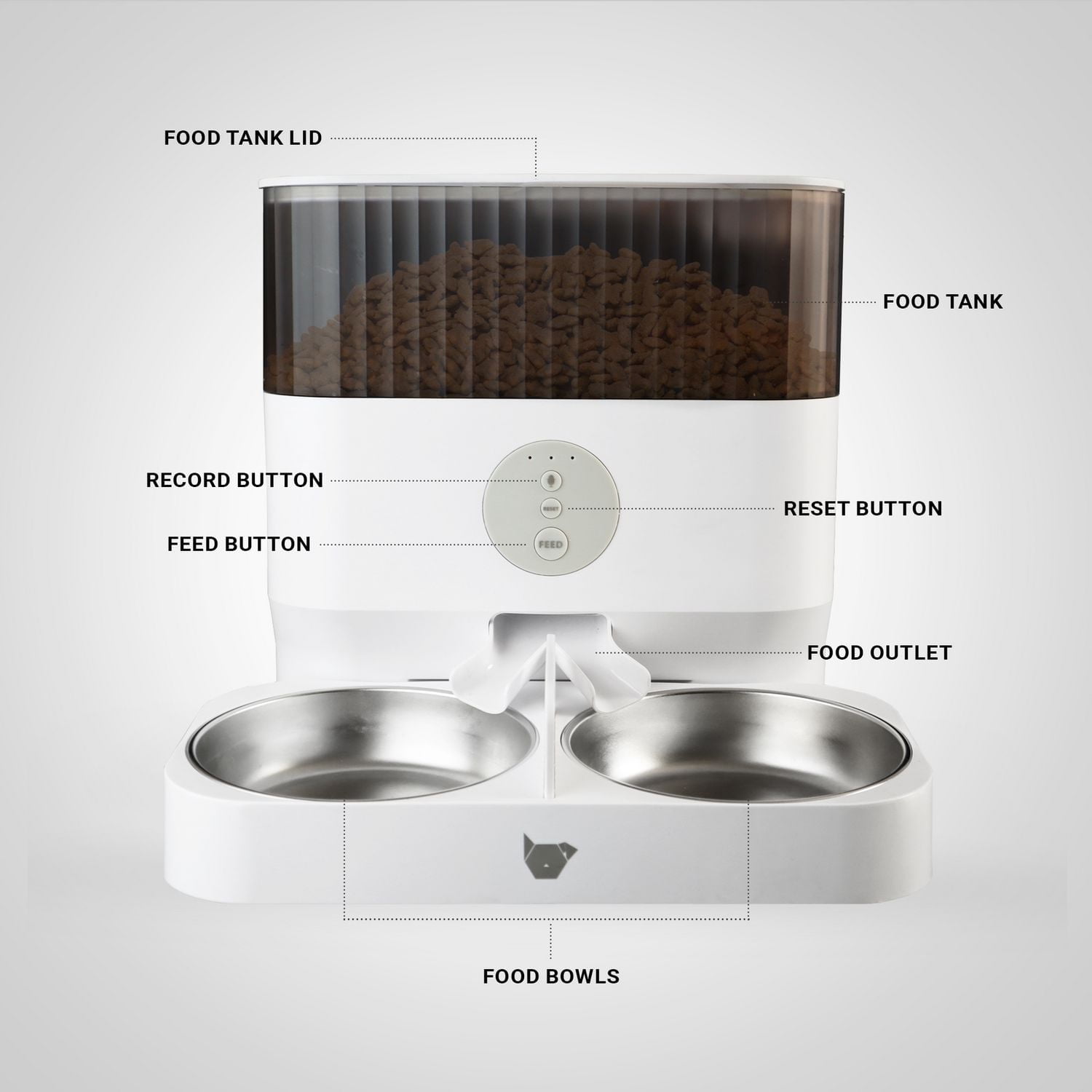 Instachew Purechew Double Automatic Pet Feeder, Two-Way Splitter and Double Bowls for Cats and Dogs