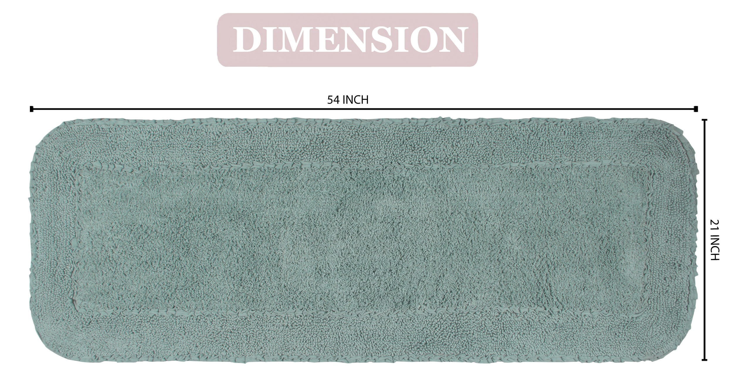 Home Weavers Radiant Collection Bathroom Rug 100% Cotton Bathroom Rugs Set, Washable Rug, Soft Cotton Soft & Absorbent bath Rug, Kitchen Mat, Bath Rug, Bath Floor Mat Non Slip, 21"x54" Runner, Blue