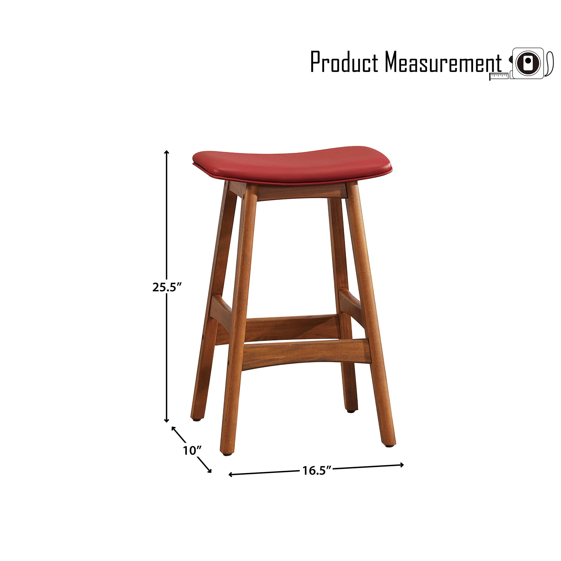 OakvillePark Millcreek Counter Stool (Set of 2), Red