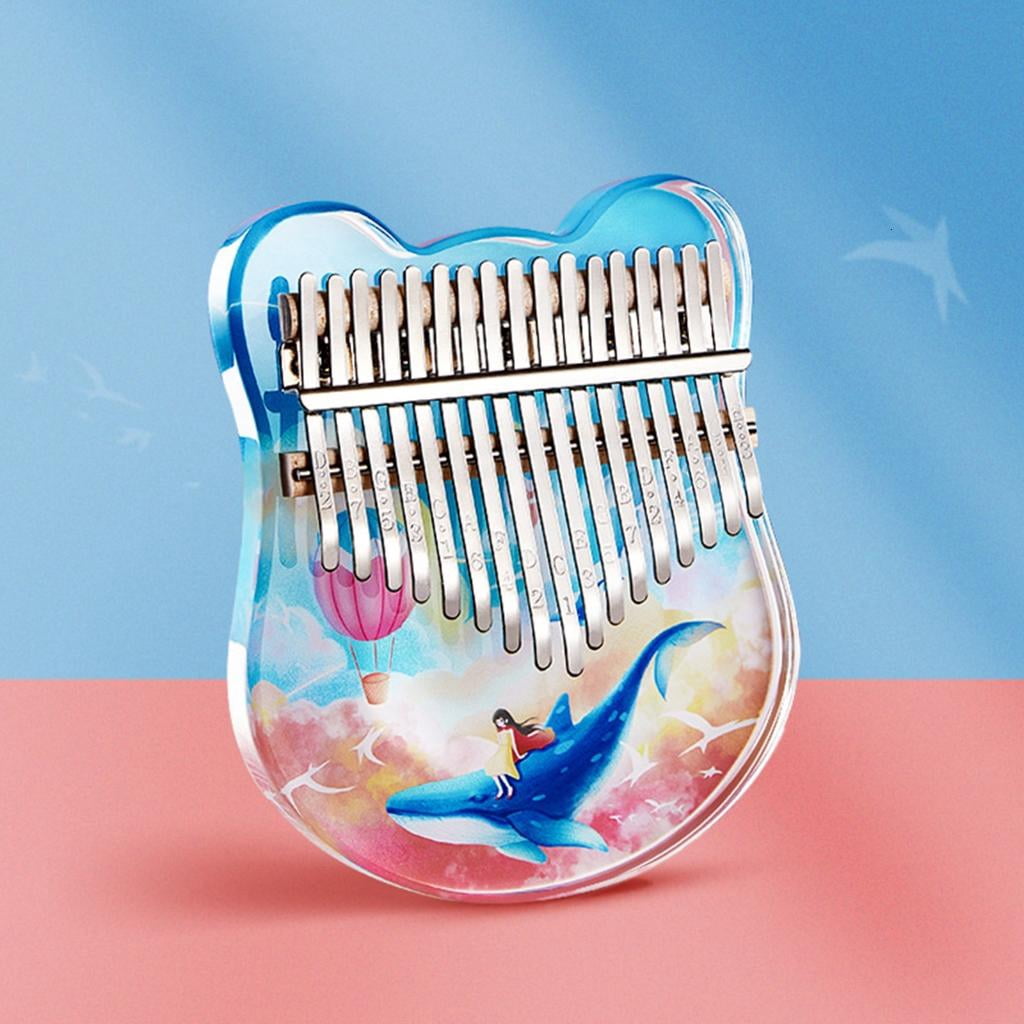 Yihuala Thumb Piano Kalimba Instrument 17/21 Keys Acrylic Finger Piano Musical Instruments with Tuning for Beginner
