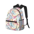 thumbnail image 2 of Haiem Abstract Marble Texture Lightweight Backpack for School, Classic Basic Water Resistant Casual Daypack for Travel with Bottle Side Pockets, 2 of 8