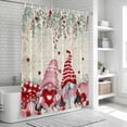 thumbnail image 6 of Valentine's Gnomes Shower Curtain, Waterproof Shower Curtains for Bathroom, Weeping Eucalyptus Pink Red Love Heart Rustic Washable Bathtub Curtain Set Bath Decor with 12 Hooks Extra Long 72"x96", 6 of 8