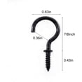 thumbnail image 2 of Black Ceiling Hooks 7/8'' Screw-in Light Hooks Hanging Cup Hooks 7/8 Inch (72 Pack), 2 of 4