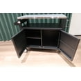thumbnail image 6 of Outdoor Grill Cart with Wheels, Stainless Steel Rolling Kitchen Island for BBQ, Includes Spice Rack, Hooks and Storage Cabinet, Portable Serving Table for Patio, Backyard or Party, 6 of 9