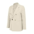 thumbnail image 5 of Breezora Women's Tailored Lapel Jacket Long Sleeve Career Coat Modern Office Wear With Functional Pockets L Size Beige, 5 of 9