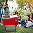 thumbnail image 3 of SYNGAR 80 Quart Rolling Cart on Wheels, Portable Ice Chest with Shelf, Bar Drink Cooler, Beverage Cooler with Bottle Opener and Drain Plug, for Party Patio Poolside Camping, Red, D6046, 3 of 10