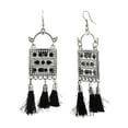 thumbnail image 4 of Efulgenz Boho Vintage Antique Ethnic Gypsy Tribal Indian Oxidized Silver Round Tassel Dangle Earrings Set Jewelry… (Style 3), 4 of 4