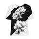 thumbnail image 5 of Fiudx Liquidación de Ofertas Flash Camiseta Holgada Informal con Estampado para Mujer, Tops de Manga Corta con Cuello de Muñeca, Blusa Bonita y de Lino, 5 of 5