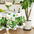 thumbnail image 1 of St. Patricks Day Tablecloth 60×60 Inch Round, Clover Shamrock Hat White Washable Table Cover for Party Picnic Dinner Decor, 1 of 6