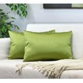 thumbnail image 1 of Aiking Home 12x18 Inches Faux Silk Rectangular Throw Pillow Cover, Zipper Closure, Green (Set of 2), 1 of 7