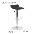 thumbnail image 2 of Contemporary Burgundy Vinyl Adjustable Height Barstool with Quilted Wave Seat and Chrome Base, 2 of 9