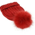 thumbnail image 5 of CoCopeaunts Knitted Hat For Women Cap With Faux Knit Winter Womens Warm Hats Pom Baseball Caps Hat Winter Beanie hats For Women, 5 of 6