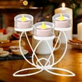 thumbnail image 5 of Hmgxay Iron Candle Holder, Elegant Three-Headed Iron Candelabrum for Candlelight Dinners, Decorative Candle Stand with Glass Cup Holders, Romantic Home Decor Candle Centerpiece(White), 5 of 6
