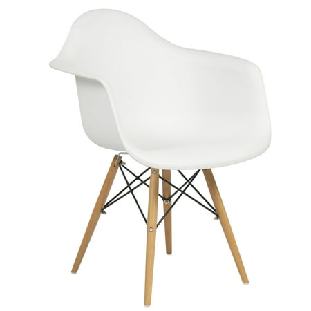 Best Choice Products Eames Style Modern Mid-Century Armchair w/ Molded Plastic Shell,
