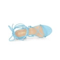 thumbnail image 4 of BLISSFUL STEP Women's Lace Up Open Toe Strappy Stiletto Heels Sandals, 4 of 7