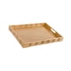 thumbnail image 4 of Bandeja para servir de bambú, bandeja para servir de madera, bandeja rústica rectangular para desayuno con asas para almuerzo, té, postre 40x27x5cm, 4 of 9
