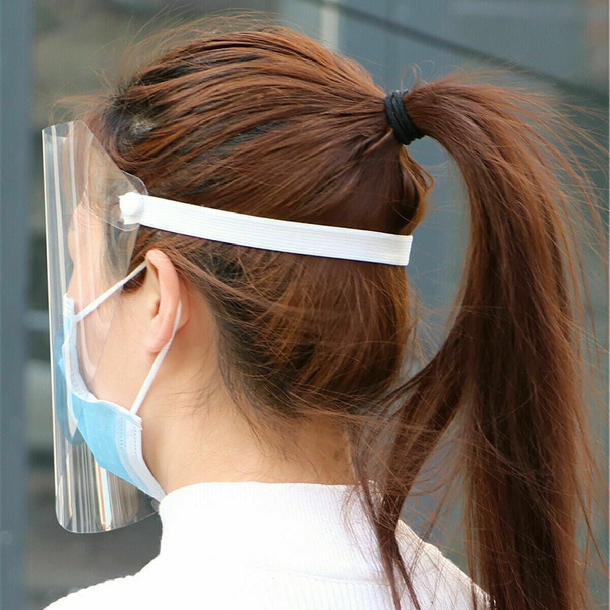 Amerteer 10 Pcs Safety Reusable Full Face Shield Clear Flip-Up Visor Shop Industry Dental Oil Dust Proof