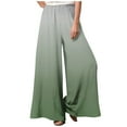 thumbnail image 3 of qolati Wide Leg Palazzo Pants for Women 2023 Solid Color Elastic High Waisted Boho Pant Casual Flowy Baggy Beach Lounge Trousers, 3 of 7