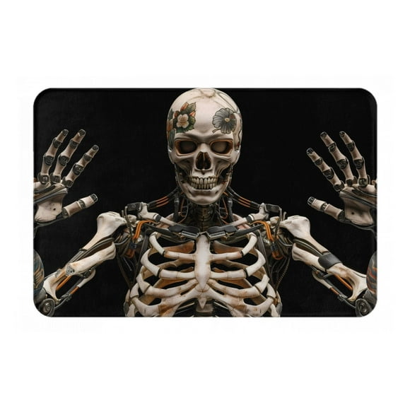 KLL Tapis de Porte d'Entrée Intérieur Extérieur avec Imprimé Tatouages, Tapis Antidérapant Tout Temps pour Patio Porche, 23.6 Pieds'x15.7 Pieds'