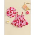 thumbnail image 2 of Jxzom Newborn Baby Girl Summer Clothes Set 0 3 6 12 18 Months Watermelon Print Sleeveless Romper Dress with Sun Hat, 2 of 7