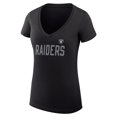 thumbnail image 2 of Women's G-III 4Her by Carl Banks Black Las Vegas Raiders Super-Slim Fit Lightweight Dot Print V-Neck T-Shirt, 2 of 3