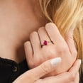 thumbnail image 4 of SuperJeweler 1 1/2ct Oval Shape Ruby and Diamond Ring in Sterling Silver For Women, 4 of 8