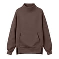 thumbnail image 5 of Mockneck Sweatshirt Women Oversized Turtleneck Long Sleeve Pocket Mock Neck Sweatshirt Crewneck Long Sleeve Top, 380, 5 of 7