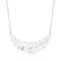 Ross-Simons Italian Sterling Silver Leaf Bib Necklace, Women's, Adult