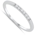 thumbnail image 4 of Dainty Studded Stacking Promise Ring .925 Sterling Silver Band White CZ Jewelry Female Size 4, 4 of 4