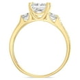 thumbnail image 4 of Ioka - 1.5 Ct. Cubic Zirconia CZ 3 Stone Princess Cut Engagement Ring Solid 14K Yellow Gold With Stones in Band - Size 6.5 - Size 6.5, 4 of 6