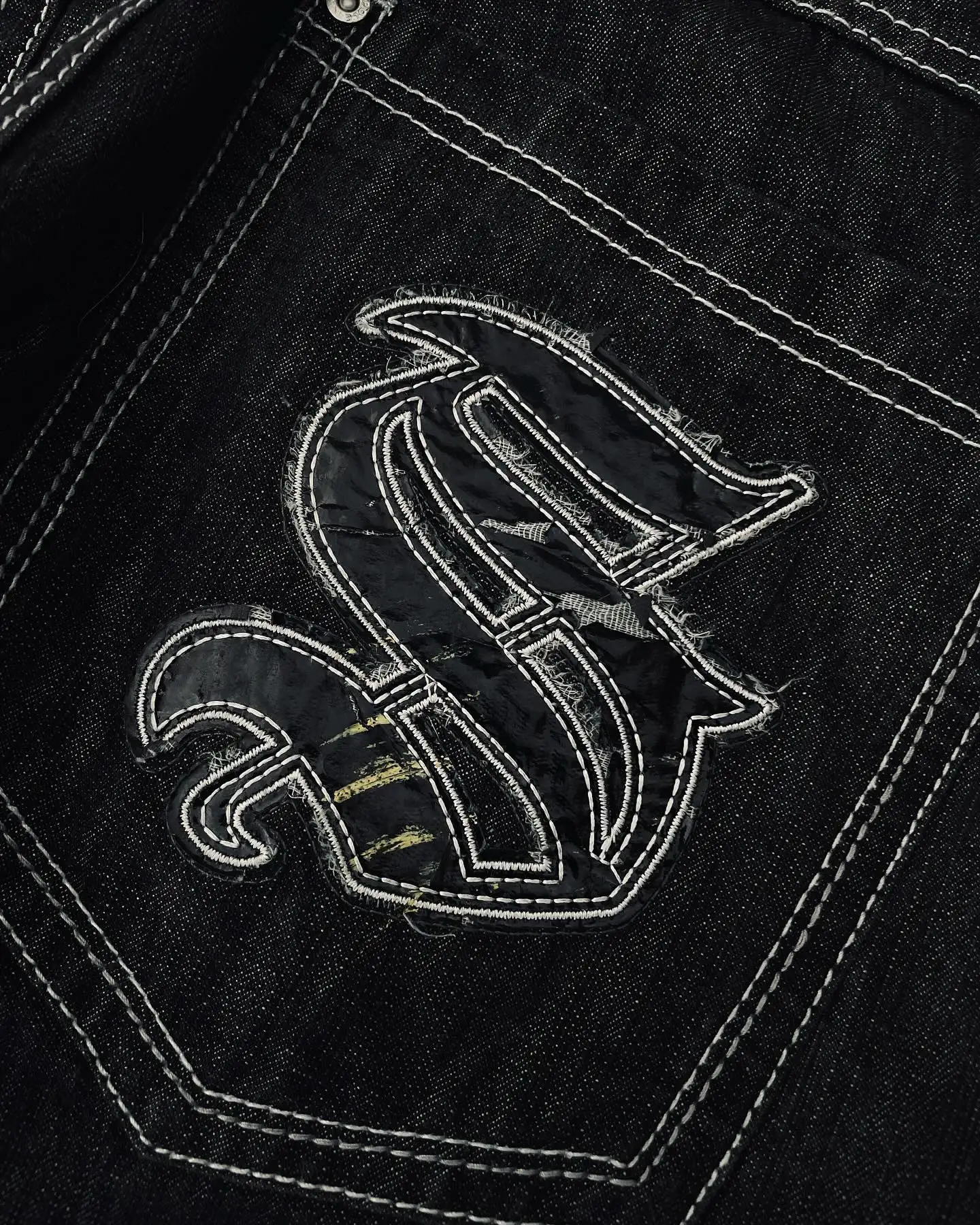 Y2K New Southpole Jeans American Retro Gothic Graphic Embroidery