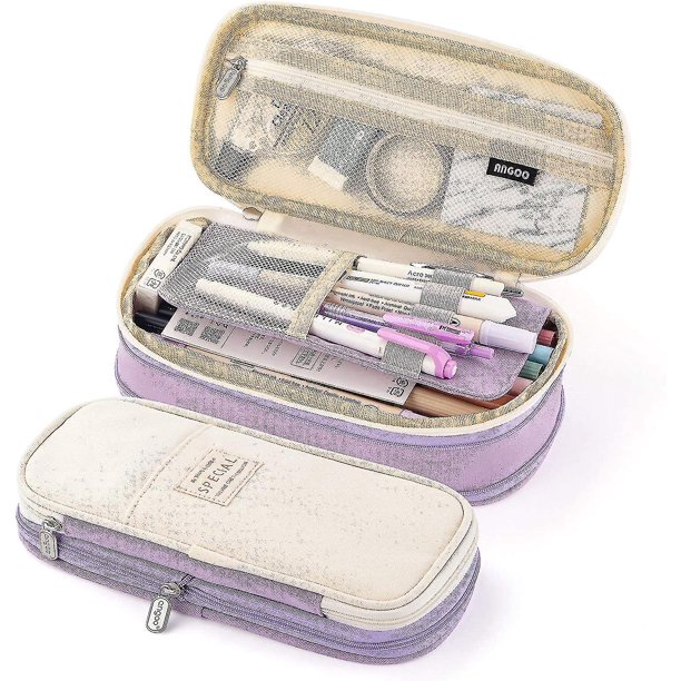 Dhrs Estuche para lápices de Gran Capacidad, Oficina, Colegio, Escuela, Almacenamiento Grande, Bolsa Alta, Funda Titular, Caja, Organizador, Amarillo, Naranja, #yg