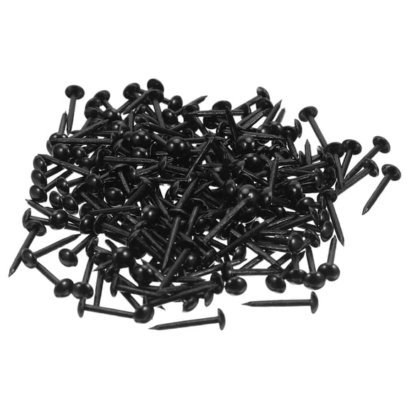 HONMEET 200Pcs Round Head Black Upholstery Tacks Decorative Nails for Furniture and Wall Applications