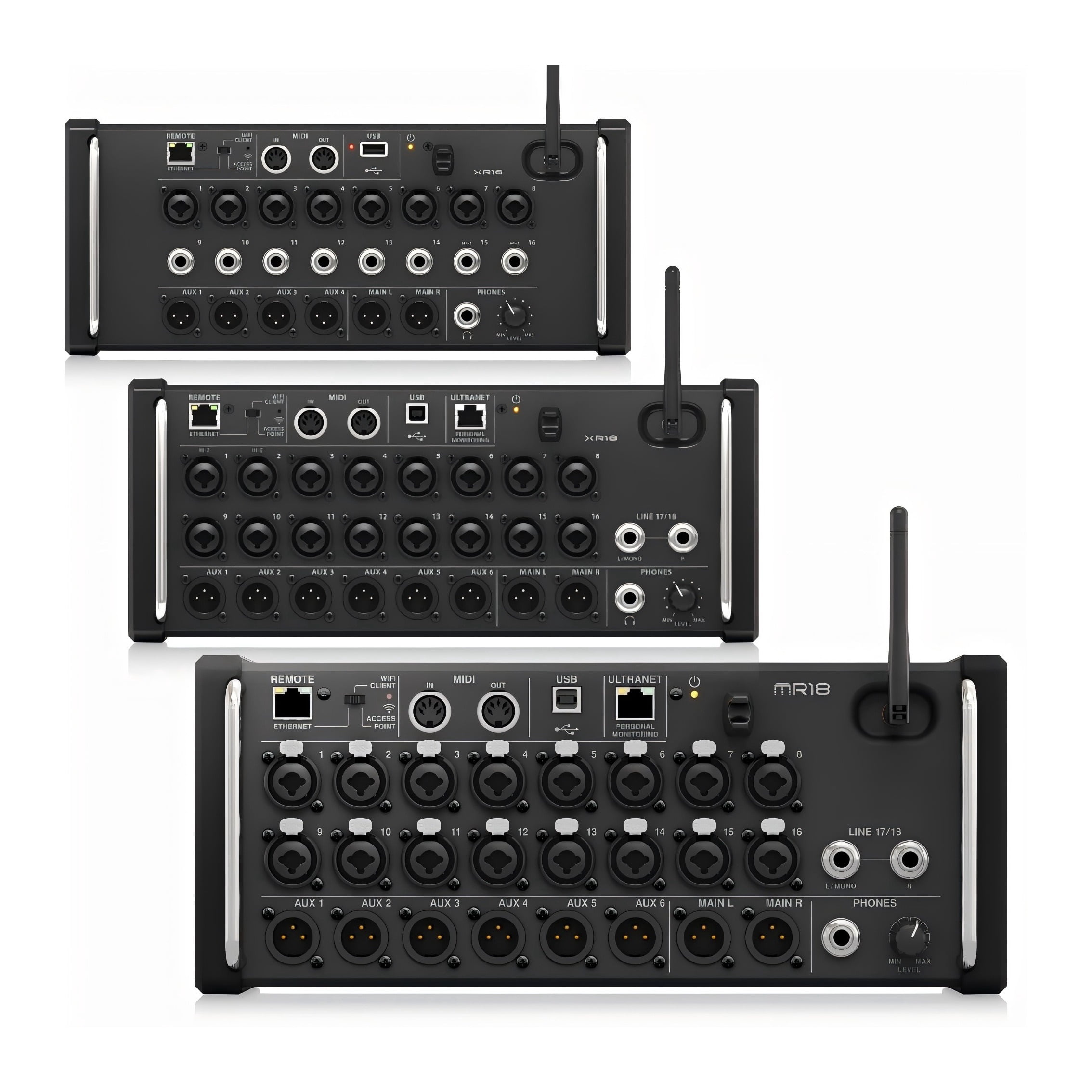XR18/MR18 Rack Mount Professional Digital Mixer Built-in Wifi DSP Mixer DJ Recording Studio with USB Recorder ,Easy to Operate